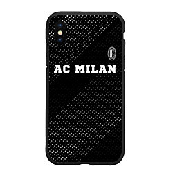 Чехол iPhone XS Max матовый AC Milan sport на темном фоне посередине, цвет: 3D-черный