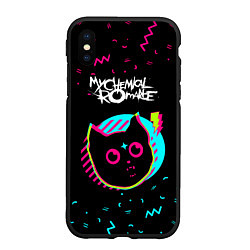 Чехол iPhone XS Max матовый My Chemical Romance - rock star cat, цвет: 3D-черный