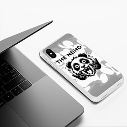 Чехол iPhone XS Max матовый The Neighbourhood рок панда на светлом фоне, цвет: 3D-белый — фото 2
