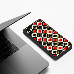 Чехол iPhone XS Max матовый Масти игральных карт, цвет: 3D-черный — фото 2
