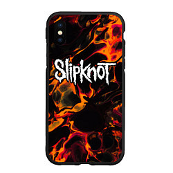 Чехол iPhone XS Max матовый Slipknot red lava