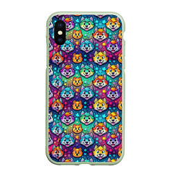 Чехол iPhone XS Max матовый Furry color anime animal faces