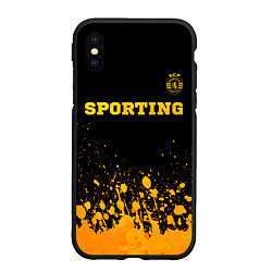 Чехол iPhone XS Max матовый Sporting - gold gradient посередине