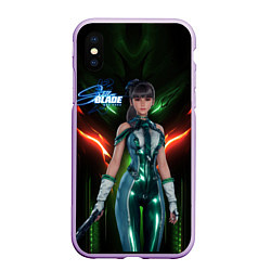 Чехол iPhone XS Max матовый Stellar Blade Eve в полный рост, цвет: 3D-сиреневый