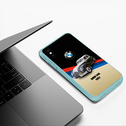 Чехол iPhone XS Max матовый Винтажный автомобиль BMW 340, цвет: 3D-мятный — фото 2