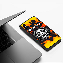 Чехол iPhone XS Max матовый Megadeth рок панда и огонь, цвет: 3D-черный — фото 2