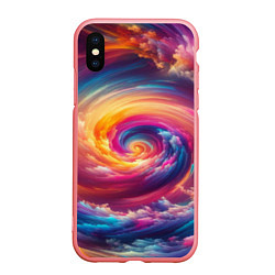 Чехол iPhone XS Max матовый Водоворот ярких красок, цвет: 3D-баблгам