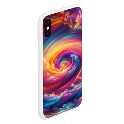 Чехол iPhone XS Max матовый Водоворот ярких красок, цвет: 3D-белый — фото 2