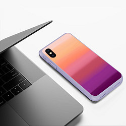 Чехол iPhone XS Max матовый Абстракция градиент на закате дня, цвет: 3D-светло-сиреневый — фото 2