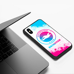 Чехол iPhone XS Max матовый Brighton neon gradient style, цвет: 3D-черный — фото 2