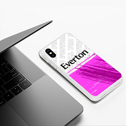 Чехол iPhone XS Max матовый Everton pro football посередине, цвет: 3D-белый — фото 2