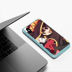 Чехол iPhone XS Max матовый Konosuba Мэгумин cute, цвет: 3D-мятный — фото 2