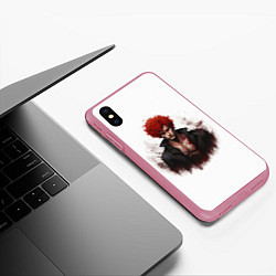 Чехол iPhone XS Max матовый Красноволосый парень со шрамами, цвет: 3D-малиновый — фото 2