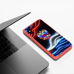 Чехол iPhone XS Max матовый Неоновые флаг и греб, цвет: 3D-красный — фото 2