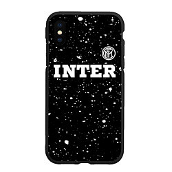 Чехол iPhone XS Max матовый Inter sport на темном фоне посередине, цвет: 3D-черный