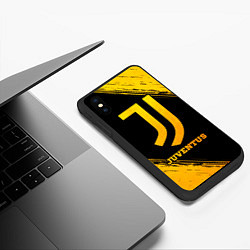 Чехол iPhone XS Max матовый Juventus - gold gradient, цвет: 3D-черный — фото 2