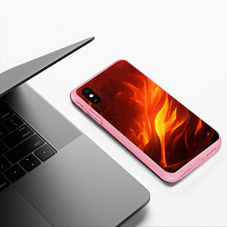 Чехол iPhone XS Max матовый Яркие языки пламени, цвет: 3D-баблгам — фото 2