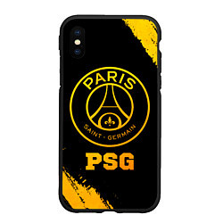 Чехол iPhone XS Max матовый PSG - gold gradient, цвет: 3D-черный