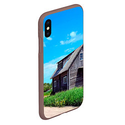 Чехол iPhone XS Max матовый Дом в деревне, цвет: 3D-коричневый — фото 2