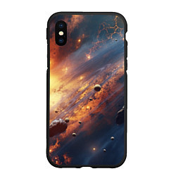 Чехол iPhone XS Max матовый Вселенная и планеты, цвет: 3D-черный