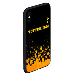 Чехол iPhone XS Max матовый Tottenham - gold gradient посередине, цвет: 3D-черный — фото 2