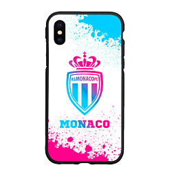 Чехол iPhone XS Max матовый Monaco neon gradient style, цвет: 3D-черный