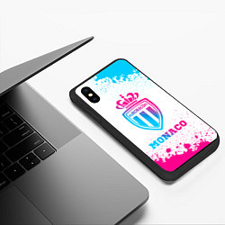 Чехол iPhone XS Max матовый Monaco neon gradient style, цвет: 3D-черный — фото 2