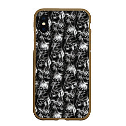 Чехол iPhone XS Max матовый Smoke skulls, цвет: 3D-коричневый