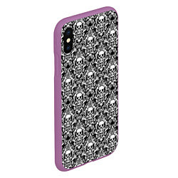 Чехол iPhone XS Max матовый Skull patterns, цвет: 3D-фиолетовый — фото 2