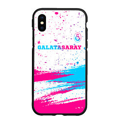 Чехол iPhone XS Max матовый Galatasaray neon gradient style посередине, цвет: 3D-черный