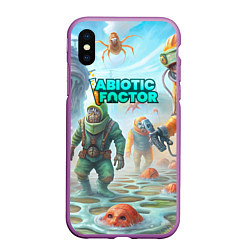 Чехол iPhone XS Max матовый Abiotic Factor монстры, цвет: 3D-фиолетовый