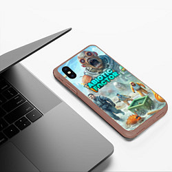 Чехол iPhone XS Max матовый Abiotic Factor мир монстров, цвет: 3D-коричневый — фото 2