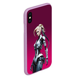 Чехол iPhone XS Max матовый Beauty cyber Barbie - ai art fantasy, цвет: 3D-сиреневый — фото 2