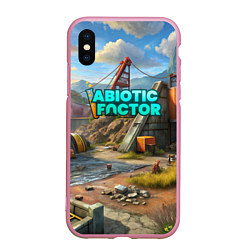 Чехол iPhone XS Max матовый Abiotic Factor атомный мир, цвет: 3D-розовый