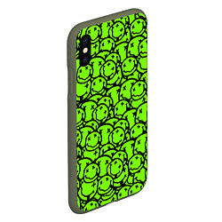 Чехол iPhone XS Max матовый Nirvana токсичный смайл, цвет: 3D-темно-зеленый — фото 2