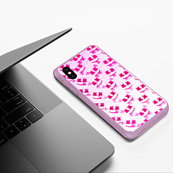 Чехол iPhone XS Max матовый Marshmello pink colors, цвет: 3D-сиреневый — фото 2