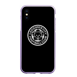 Чехол iPhone XS Max матовый Leicester City fc club, цвет: 3D-светло-сиреневый