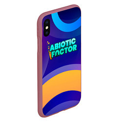 Чехол iPhone XS Max матовый Abiotic Factor цветные круги и лого, цвет: 3D-малиновый — фото 2