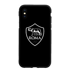 Чехол iPhone XS Max матовый Roma sport fc club, цвет: 3D-черный