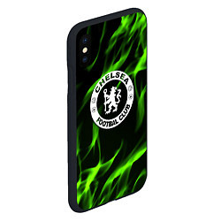 Чехол iPhone XS Max матовый Chelsea sport club fc fire, цвет: 3D-черный — фото 2