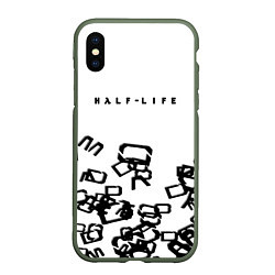 Чехол iPhone XS Max матовый Half life symbol steel gordon, цвет: 3D-темно-зеленый