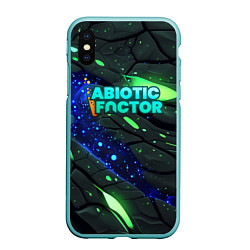 Чехол iPhone XS Max матовый Abiotic Factor logo bright neon, цвет: 3D-мятный