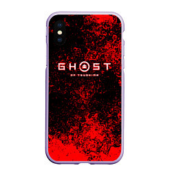 Чехол iPhone XS Max матовый Призрак Тсусимы кровь самурая, цвет: 3D-светло-сиреневый