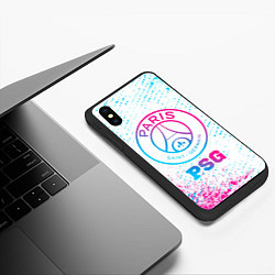 Чехол iPhone XS Max матовый PSG neon gradient style, цвет: 3D-черный — фото 2