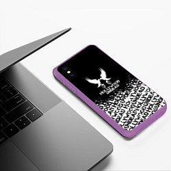 Чехол iPhone XS Max матовый Hollywood Undead rock, цвет: 3D-фиолетовый — фото 2