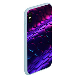 Чехол iPhone XS Max матовый Фиолетовая абстрактная текстура неоновая, цвет: 3D-голубой — фото 2