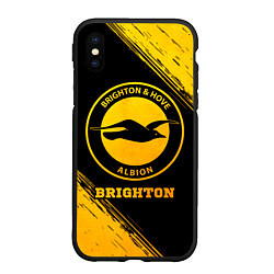 Чехол iPhone XS Max матовый Brighton - gold gradient