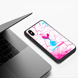 Чехол iPhone XS Max матовый Tottenham neon gradient style, цвет: 3D-черный — фото 2