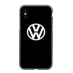 Чехол iPhone XS Max матовый Volkswagen sport avto, цвет: 3D-темно-зеленый