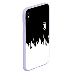 Чехол iPhone XS Max матовый Juventus fire, цвет: 3D-светло-сиреневый — фото 2